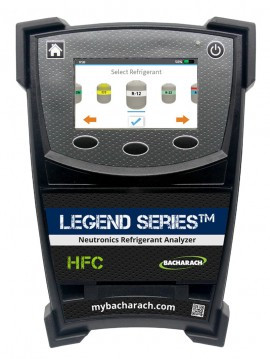 Legend Series — Select Refrigerant screen